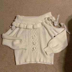 Super adorable, off the shoulder crop sweater